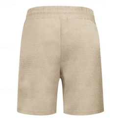 Men's Waffle Athletic Shorts Sweat Shorts Shorts Summer Shorts Pocket Drawstring Elastic Waist Plain Comfort Breathable Short Outdoor Sports Classic Casual Black White