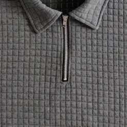 Men's Waffle Henley Shirt T-shirt Suits Tracksuit Tennis Shirt Short Sleeves Polo Collar Summer Solid Color Drawing Gymnatics Casual Zipper 2 Piece Vacation Daily Wear Activewear Army Green Black