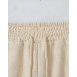 Men's Waffle Shirt Polo Tee Pants Sets Long Sleeve Quarter Zip Solid Color Knitwear Fashion Pocket Home Office / Career Street Black Ivory Blue Top Tee for Men