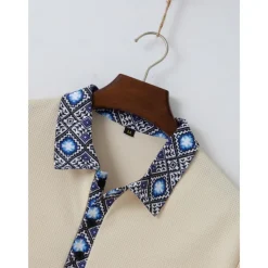 Men's Waffle Shirt Polo Tee Pants Sets Long Sleeve Quarter Zip Solid Color Knitwear Fashion Pocket Home Office / Career Street Black Ivory Blue Top Tee for Men