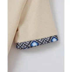 Men's Waffle Shirt Polo Tee Pants Sets Long Sleeve Quarter Zip Solid Color Knitwear Fashion Pocket Home Office / Career Street Black Ivory Blue Top Tee for Men