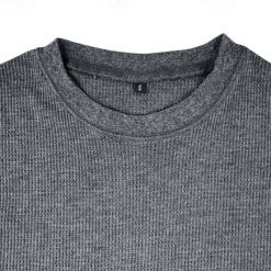 Men's Waffle Shirt T Shirt Tee Top Long Sleeve Shirt Long Sleeve Crew Neck Spring & Fall Plain Fashion Designer Basic Knitted Vacation Street Going out Dark Brown Dark Grey Black Top Tee for Men