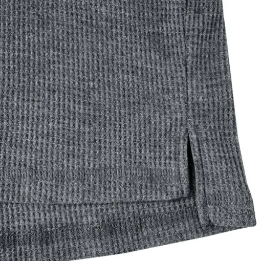 Men's Waffle Shirt T Shirt Tee Top Long Sleeve Shirt Long Sleeve Crew Neck Spring & Fall Plain Fashion Designer Basic Knitted Vacation Street Going out Dark Brown Dark Grey Black Top Tee for Men