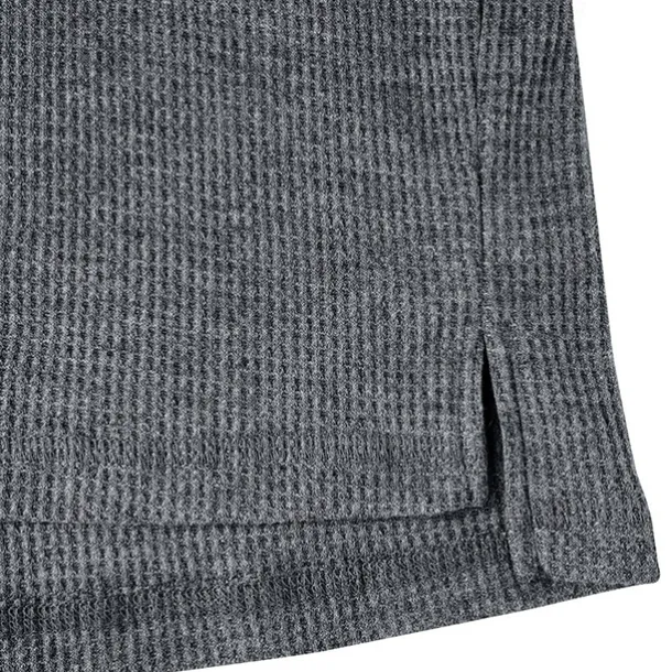Men's Waffle Shirt T Shirt Tee Top Long Sleeve Shirt Long Sleeve Crew Neck Spring & Fall Plain Fashion Designer Basic Knitted Vacation Street Going out Dark Brown Dark Grey Black Top Tee for Men