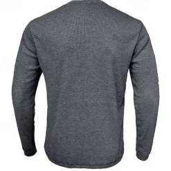 Men's Waffle Shirt T Shirt Tee Top Long Sleeve Shirt Long Sleeve Crew Neck Spring & Fall Plain Fashion Designer Basic Knitted Vacation Street Going out Dark Brown Dark Grey Black Top Tee for Men