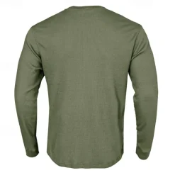 Men's Waffle Shirt T Shirt Tee Top Long Sleeve Shirt Long Sleeve Crew Neck Spring & Fall Plain Fashion Designer Basic Vacation Street Going out Dark Grey Black White Top Tee for Men