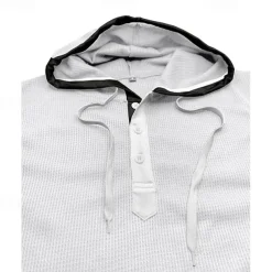 Men's Waffle Shirt Tank Top Undershirt Sleeveless Shirt Sleeveless Hooded Summer Plain Fashion Designer Muscle Outdoor Going out Gym Black White Red Top Tee for Men