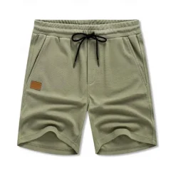 Men's Waffle Shorts Sweat Shorts Shorts Bermuda shorts Drawstring Elastic Waist Plain Comfort Breathable Short Outdoor Daily Running Sports Fashion Black White Micro-elastic