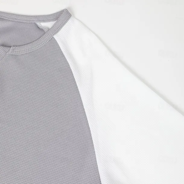 Men's Waffle Tee Waffle Shirt T Shirt Tee Top Long Sleeve V Neck Spring & Fall Color Block Fashion Designer Basic Patchwork Street Sport Casual Daily Black Gray Navy Blue Top Tee for Men