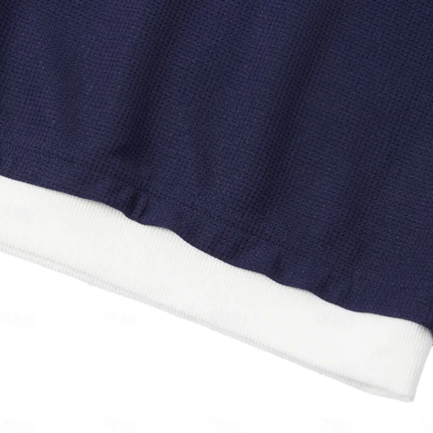 Men's Waffle T-shirt Pullover Sweatshirt Tee Top Long Sleeve Shirt Long Sleeve Crew Neck Spring & Fall Plain Fashion Designer Basic Fashion Fake two piece Vacation Street Going out Dark Brown Army