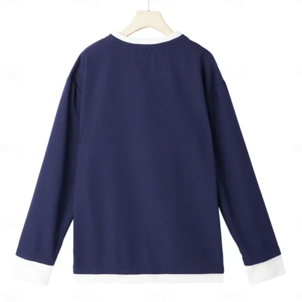 Men's Waffle T-shirt Pullover Sweatshirt Tee Top Long Sleeve Shirt Long Sleeve Crew Neck Spring & Fall Plain Fashion Designer Basic Fashion Fake two piece Vacation Street Going out Dark Brown Army