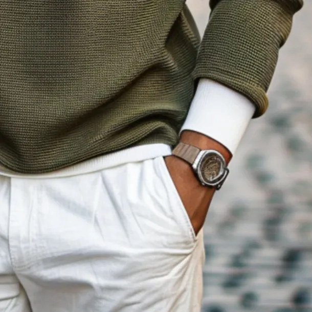 Men's Waffle T-shirt Pullover Sweatshirt Tee Top Long Sleeve Shirt Long Sleeve Crew Neck Spring & Fall Plain Fashion Designer Basic Fashion Fake two piece Vacation Street Going out Dark Brown Army