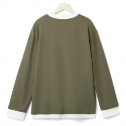 Men's Waffle T-shirt Quarter Zip Tee Tee Top Long Sleeve Shirt Long Sleeve Crewneck Spring & Fall Color Block Fashion Designer Basic Zipper Fake two piece Vacation Street Going out Dark Brown Army