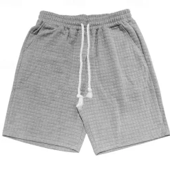 Men's Waffle Waffle Shorts Sweat Shorts Basketball Shorts Pocket Drawstring Elastic Waist Plain Comfort Quick Dry Short Holiday Beach Weekend Fashion Casual ArmyGreen Black Micro-elastic