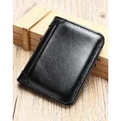 Men's Wallet Credit Card Holder Wallet Leather Cowhide Office Casual Daily Multiple pockets Large Capacity RFID Blocking Solid Color Color rubbing Light Brown Black Brown