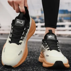 Men's Warm Lined Running Sneakers, Lightweight Cushioned Athletic Shoes with Lace-Up Design for Winter Outdoor Sports and Daily Wear