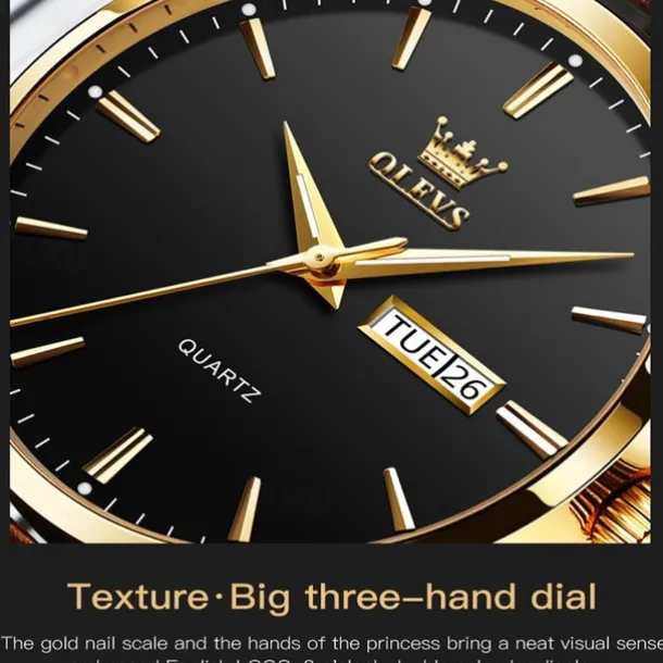 Men's Watches Luminous Calendar Week Display Chronograph Multifunction Quartz Watch Waterproof Sports Men'S Watches