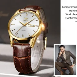 Men's Watches Luminous Calendar Week Display Chronograph Multifunction Quartz Watch Waterproof Sports Men'S Watches