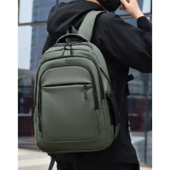 Men's Waterproof Business Laptop Backpack – Sleek Multi-Compartment Bag with USB Charging Port for Work and Travel