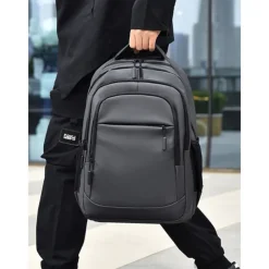 Men's Waterproof Business Laptop Backpack – Sleek Multi-Compartment Bag with USB Charging Port for Work and Travel