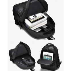 Men's Waterproof Business Laptop Backpack – Sleek Multi-Compartment Bag with USB Charging Port for Work and Travel