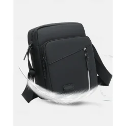 Men's Waterproof Crossbody Messenger Bag with Multiple Zipper Pockets – Durable Outdoor Travel Shoulder Bag in Olive Green