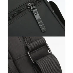 Men's Waterproof Crossbody Messenger Bag with Multiple Zipper Pockets – Durable Outdoor Travel Shoulder Bag in Olive Green