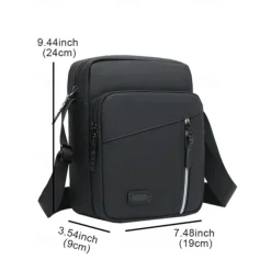 Men's Waterproof Crossbody Messenger Bag with Multiple Zipper Pockets – Durable Outdoor Travel Shoulder Bag in Olive Green