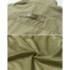 Men's Waterproof Fishing Vest Hiking Vest Sleeveless Outerwear Jacket Zip Top Outdoor Windproof Ultra Light (UL) Quick Dry Autumn / Fall Spring Back Venting Design Chinlon Solid Color Red Army Green