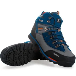 Men's Waterproof Hiking Boots with Red Laces - Durable Outdoor Footwear for Rugged Terrain