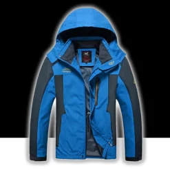 Men's Waterproof Hiking Jacket Hiking Windbreaker Summer Outdoor Solid Color Thermal Warm Windproof Lightweight Breathable Jacket Hoodie Top Camping / Hiking Hunting Ski / Snowboard Black / Red Bule