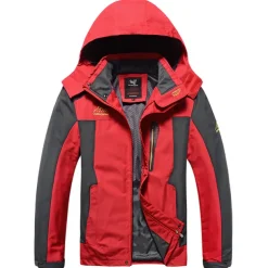 Men's Waterproof Hiking Jacket Hiking Windbreaker Summer Outdoor Solid Color Thermal Warm Windproof Lightweight Breathable Jacket Hoodie Top Camping / Hiking Hunting Ski / Snowboard Black / Red Bule
