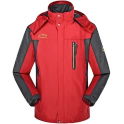 Men's Waterproof Hiking Jacket Hiking Windbreaker Summer Outdoor Solid Color Thermal Warm Windproof Lightweight Breathable Jacket Hoodie Top Camping / Hiking Hunting Ski / Snowboard Black / Red Bule