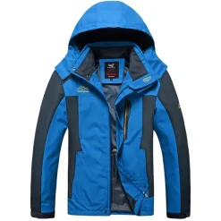 Men's Waterproof Hiking Jacket Hiking Windbreaker Summer Outdoor Solid Color Thermal Warm Windproof Lightweight Breathable Jacket Hoodie Top Camping / Hiking Hunting Ski / Snowboard Black / Red Bule