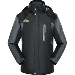 Men's Waterproof Hiking Jacket Hiking Windbreaker Summer Outdoor Solid Color Thermal Warm Windproof Lightweight Breathable Jacket Hoodie Top Camping / Hiking Hunting Ski / Snowboard Black / Red Bule