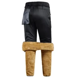 Men's Waterproof Hiking Pants Fleece Lined Pants Softshell Pants Winter Outdoor Regular Fit Thermal Warm Fleece Lining Detachable Fleece Breathable Pants / Trousers Bottoms Dark Grey Black / Orange