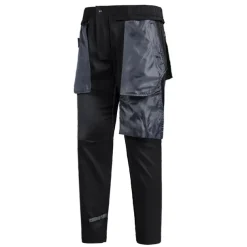 Men's Waterproof Hiking Pants Fleece Lined Pants Softshell Pants Winter Outdoor Regular Fit Thermal Warm Fleece Lining Detachable Fleece Breathable Pants / Trousers Bottoms Dark Grey Black / Orange