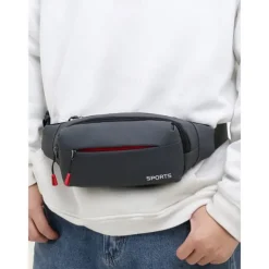 Men's Waterproof Sports Waist Bag - Lightweight Fanny Pack with Multiple Pockets for Travel, Running, and Outdoor Activities