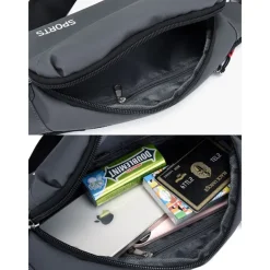 Men's Waterproof Sports Waist Bag - Lightweight Fanny Pack with Multiple Pockets for Travel, Running, and Outdoor Activities