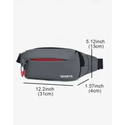 Men's Waterproof Sports Waist Bag - Lightweight Fanny Pack with Multiple Pockets for Travel, Running, and Outdoor Activities