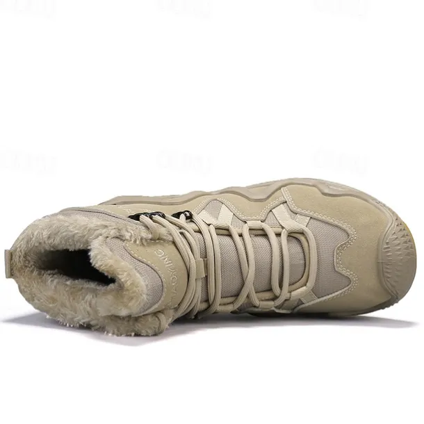 Men's Waterproof Winter Hiking Boots with Fur Lining – Insulated Outdoor Snow Boots for Cold Weather