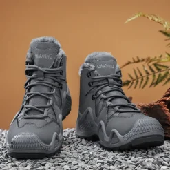 Men's Waterproof Winter Hiking Boots with Fur Lining – Insulated Outdoor Snow Boots for Cold Weather