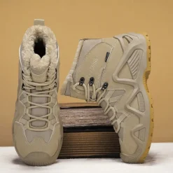 Men's Waterproof Winter Hiking Boots with Fur Lining – Insulated Outdoor Snow Boots for Cold Weather