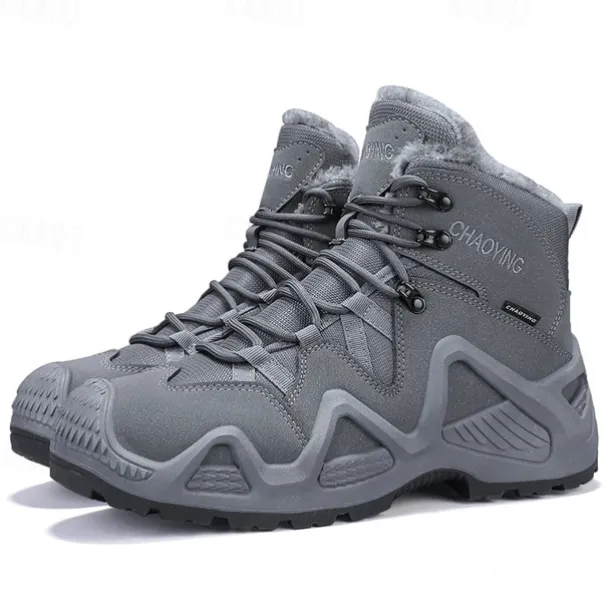 Men's Waterproof Winter Hiking Boots with Fur Lining – Insulated Outdoor Snow Boots for Cold Weather