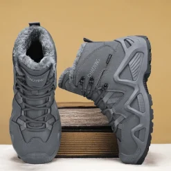 Men's Waterproof Winter Hiking Boots with Fur Lining – Insulated Outdoor Snow Boots for Cold Weather