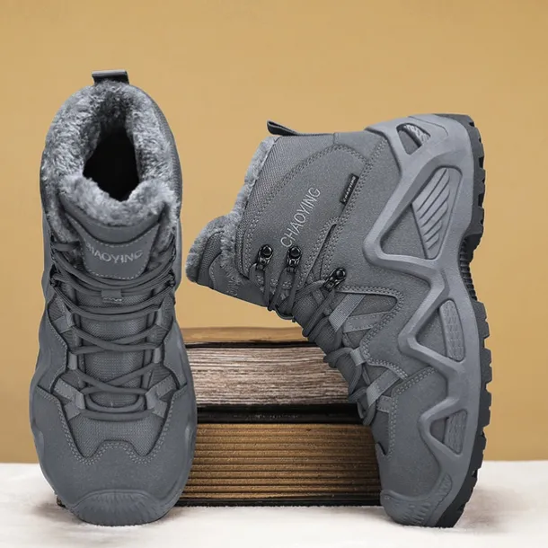 Men's Waterproof Winter Hiking Boots with Fur Lining – Insulated Outdoor Snow Boots for Cold Weather