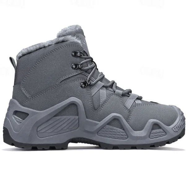 Men's Waterproof Winter Hiking Boots with Fur Lining – Insulated Outdoor Snow Boots for Cold Weather