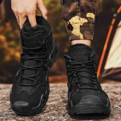 Men's Waterproof Winter Hiking Boots with Fur Lining – Insulated Outdoor Snow Boots for Cold Weather