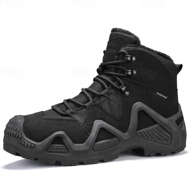 Men's Waterproof Winter Hiking Boots with Fur Lining – Insulated Outdoor Snow Boots for Cold Weather