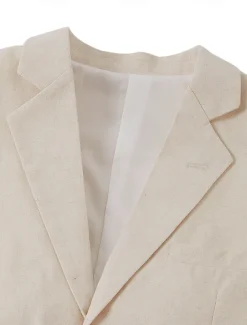 Men's Wedding Beach Wedding Linen Suits Beige Lightweight Casual Solid Colored Standard Fit 2 Piece Single Breasted One-button
